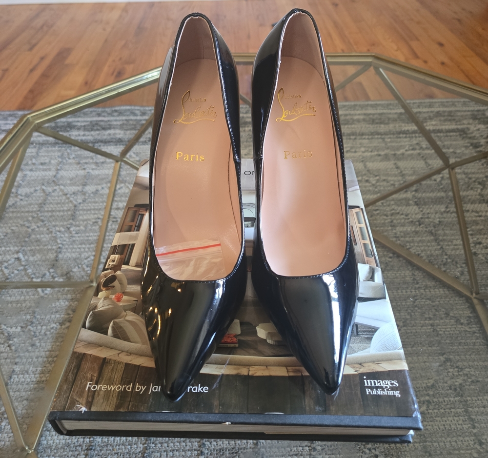 Christian Louboutin Black Patent Leather Pointed Pumps